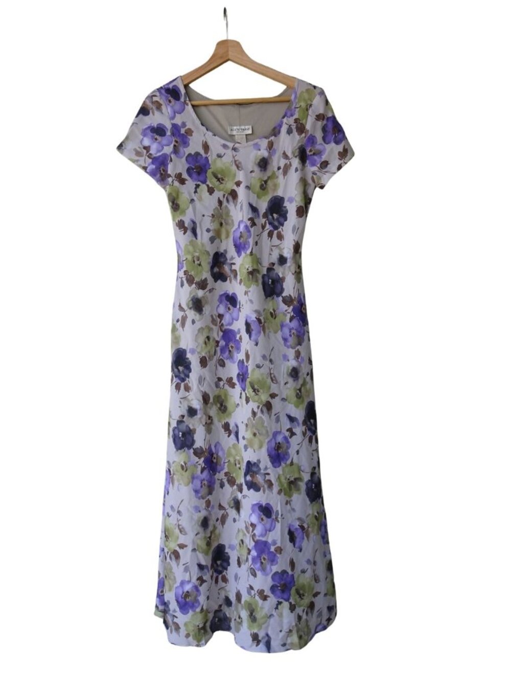 Alyn Paige Vintage Chiffon Short Sleeve Long Floral Dress